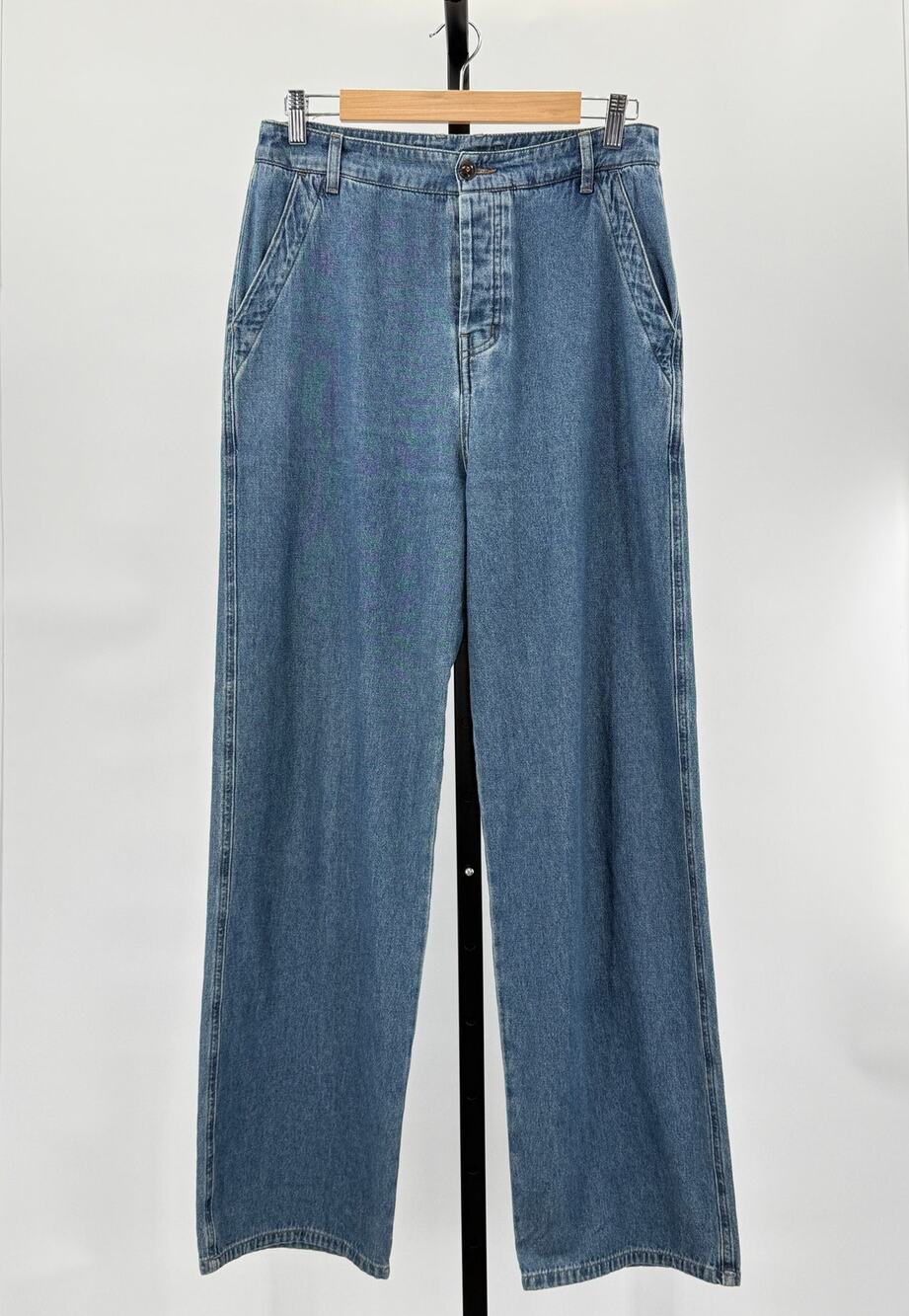 Xirena High Rise Wide Leg Garrett Adjustable Waist 27 or 4 Jeans Denim